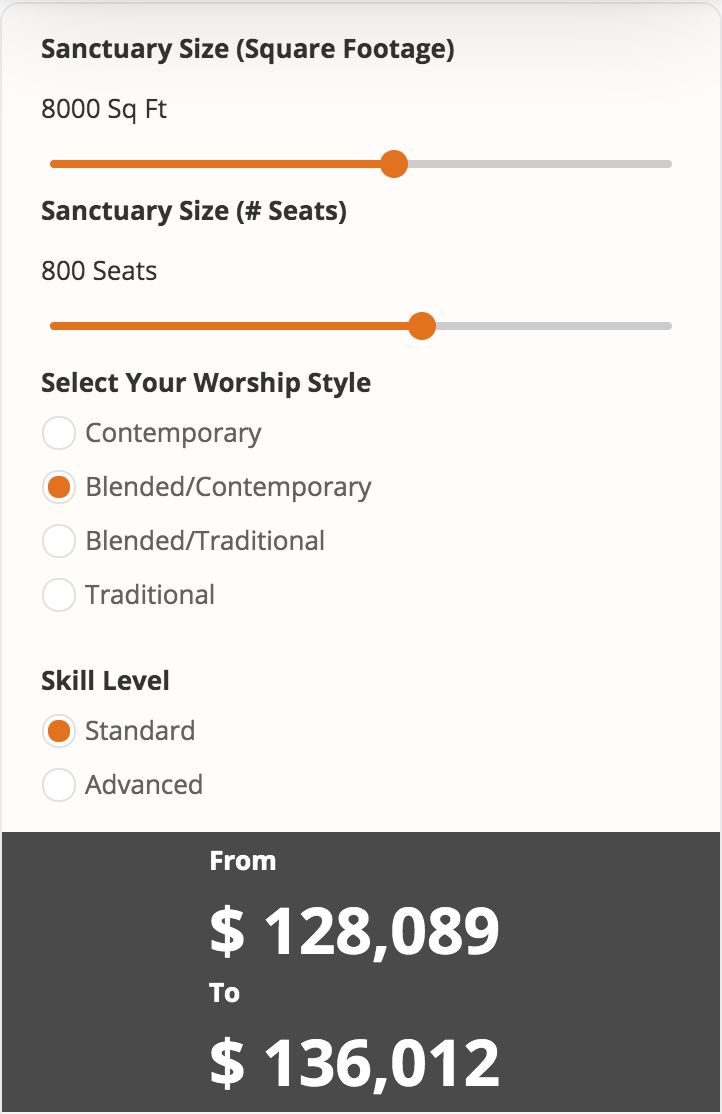 Church Sound System Cost Calculator